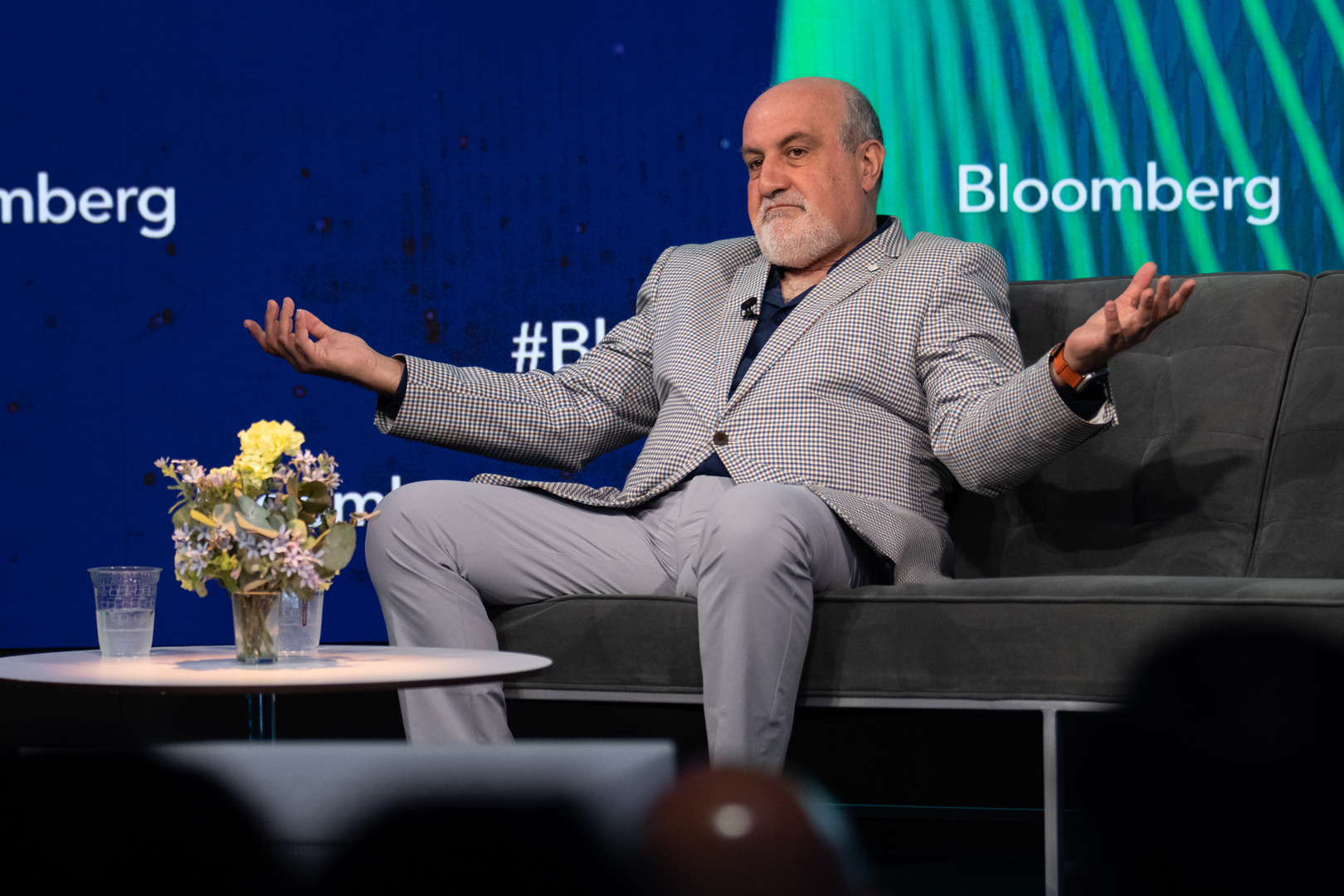 Nassim Nicholas Taleb speaking at the Bloomberg Invest conference.